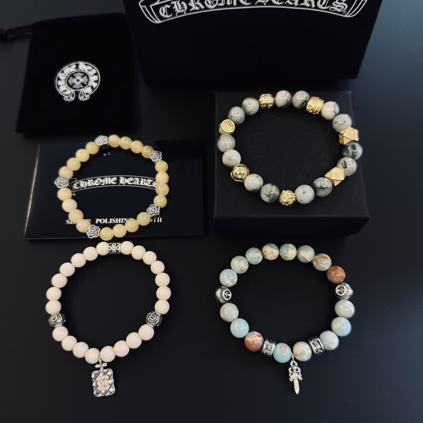 Chrome Hearts Beaded Bracelets Set Chrome Hearts Beaded Bracelets Set